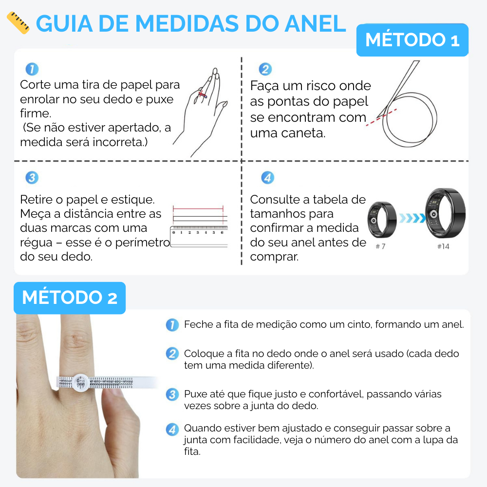 Anel Inteligente Premium – Tecnologia no Seu Dedo
