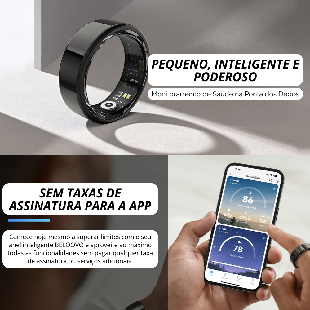 Anel Inteligente Premium – Tecnologia no Seu Dedo