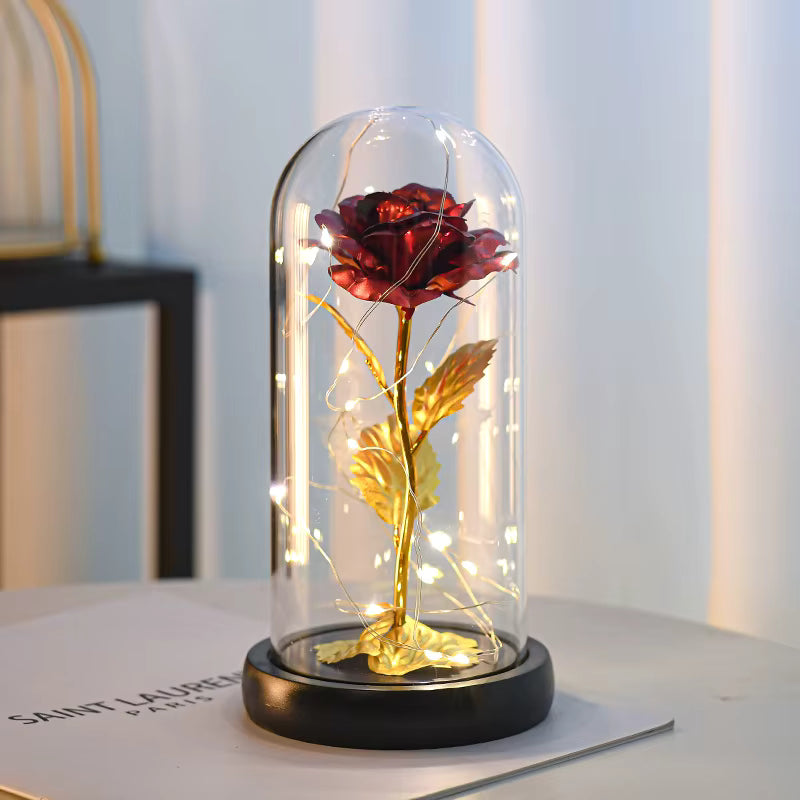 Rosa Encantada com Luzes LED – Presente Eterno e Mágico